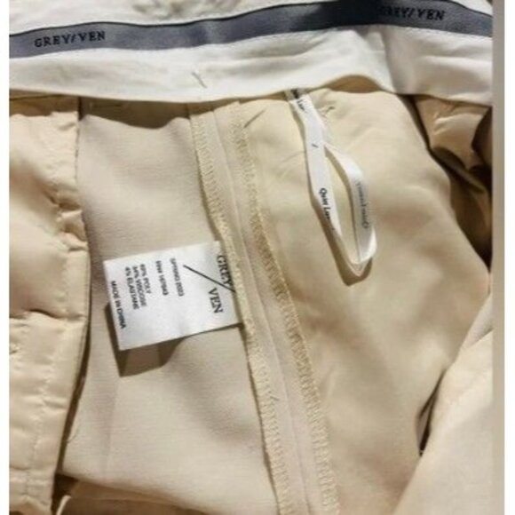 Grey/Ven Ivory THE MILES TAILORED Pleated Bermuda Shorts  Natural Size 2 $265 - Picture 5 of 5